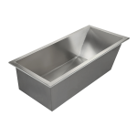 Stainless steel bath tub, 1700 x 800 mm
