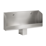 Stainless steel wall-mounted urinal trough WITHOUT electronics, 1200 mm