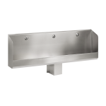 Stainless steel wall-mounted urinal trough WITHOUT electronics, 1800 mm
