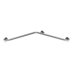 Stainless steel corner grab bar, fixed, dimensions 760 x 760 mm, polished